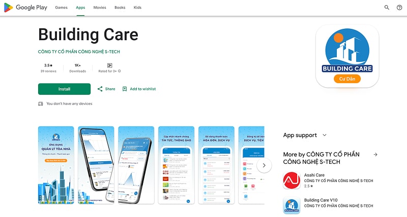 Ứng dụng Building care trên nền tảng Android