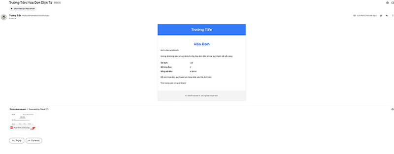 Phần mềm Quản lý tài sản gửi hoá đơn chi tiết, rõ ràng qua email và Zalo cho khách thuê