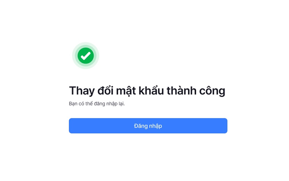 Thay đổi mật khẩu thành công