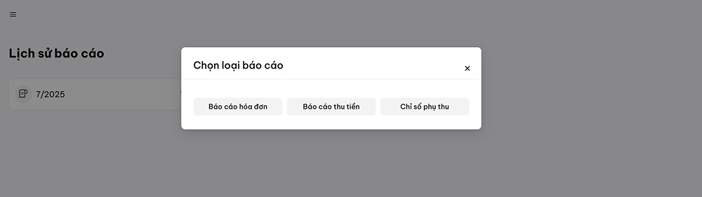 Chọn loại báo cáo bạn muốn kiểm tra