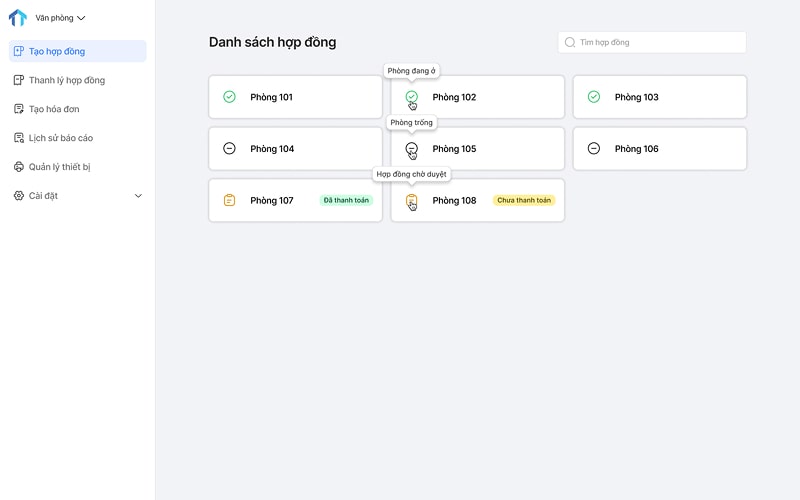 Giao diện làm việc của phần mềm Quản Lý Tài Sản