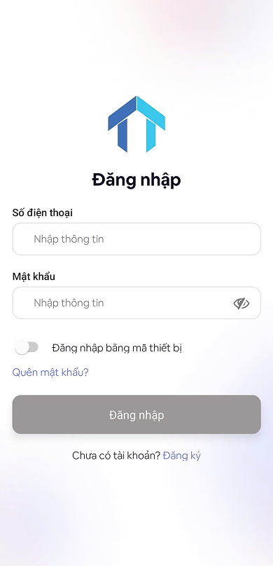 Đăng nhập vào phần mềm Quản Lý Tài Sản