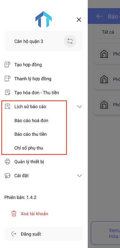 Chọn loại báo cáo bạn muốn xem