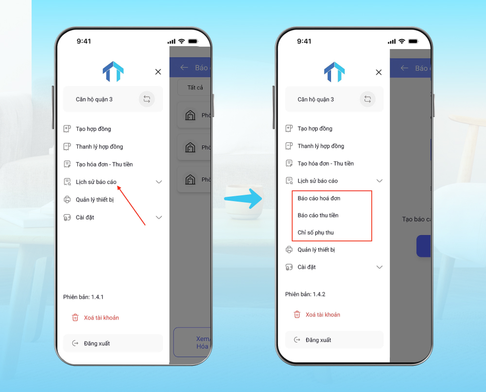 Hướng dẫn nhanh xem lịch sử báo cáo trên điện thoại