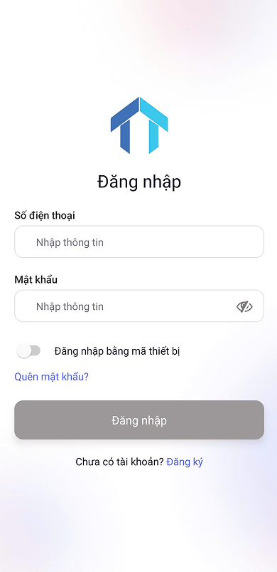 Đăng nhập tài khoản phần mềm