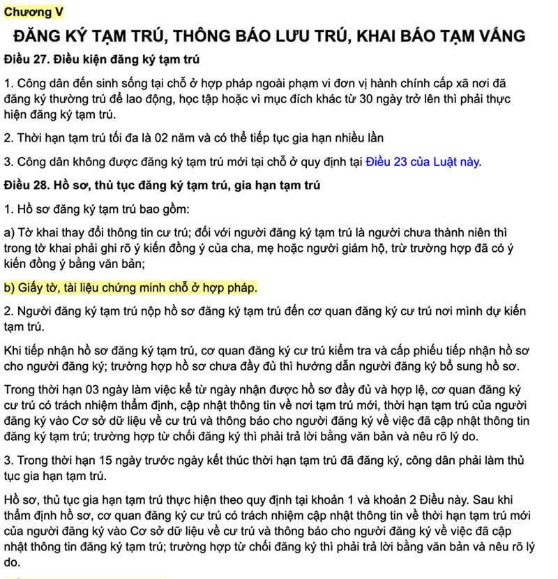 Tuân thủ đúng quy trình đăng ký tạm trú tạm vắng Tuân thủ đúng quy trình đăng ký tạm trú tạm vắng