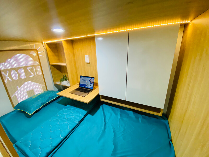 Mô hình cho thuê sleepbox với không gian vừa đủ để ngủ và sinh hoạt cơ bản