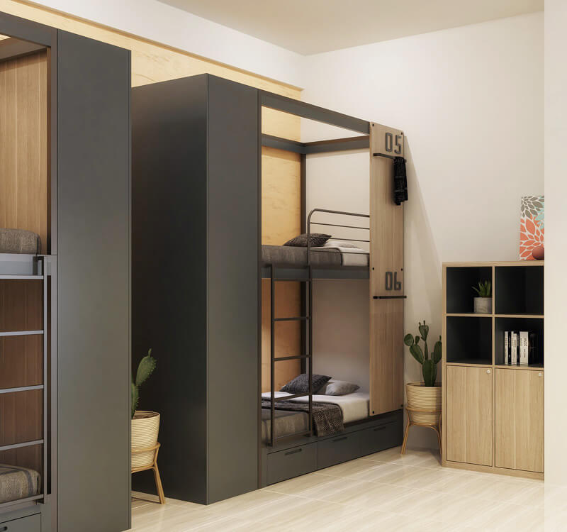 Mô hình ký túc xá cao cấp với trang trí bắt mắt, hiện đại