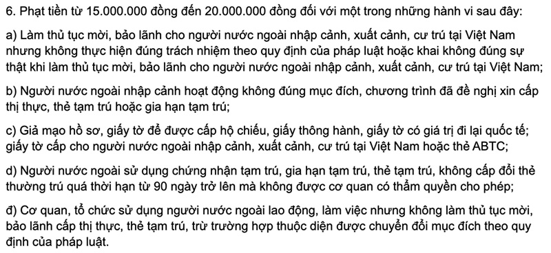 Xử phạt nếu không đăng ký tạm trú cho người nước ngoài Xử phạt nếu không đăng ký tạm trú cho người nước ngoài